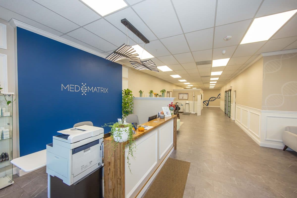 Med Matrix functional medicine clinic reception in South Portland, Maine