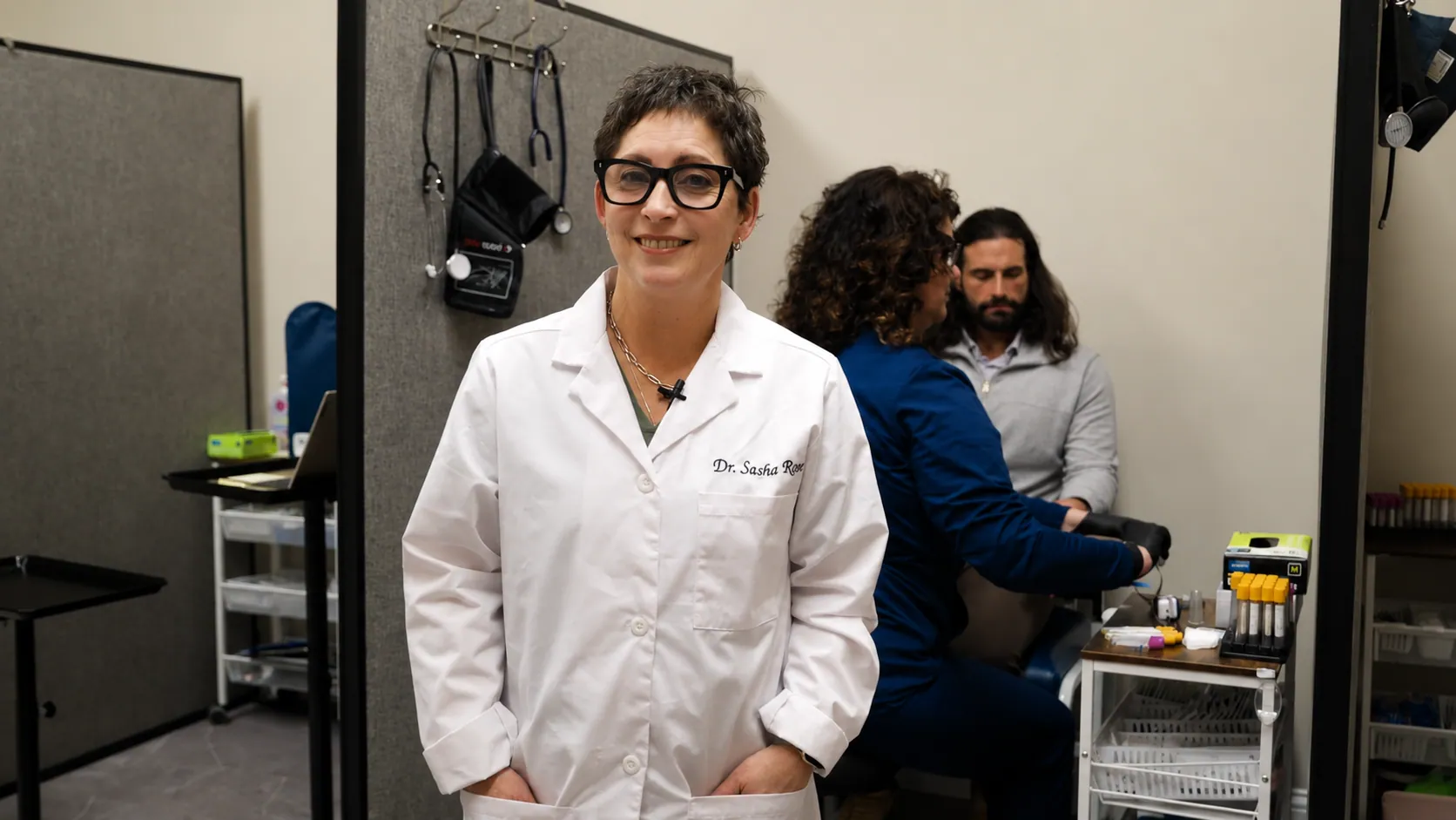 Dr. Sasha Rose seeing patients at the Med Matrix clinic